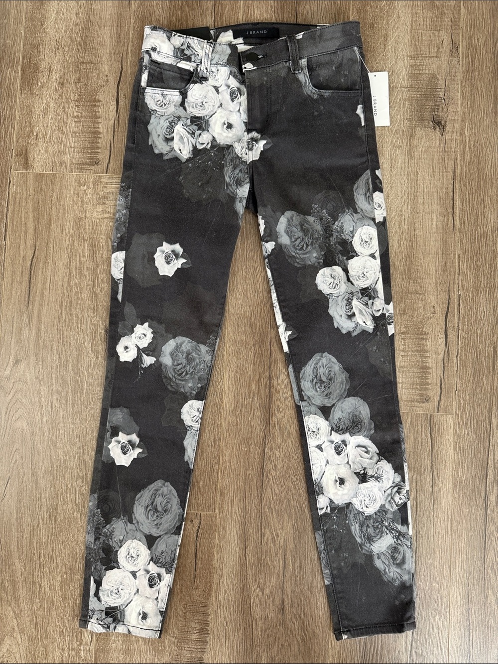 J Brand mid-rise crop floral jeans